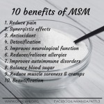 MSM, benefits, MSM benefits, 10 benefits to MSM, 10 benefits of MSM